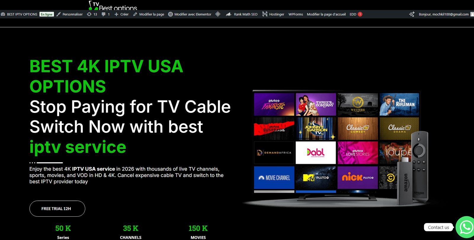 Premium IPTV Pro interface showing channel guide with sports and entertainment options IPTV SUBSCRIPTION USA