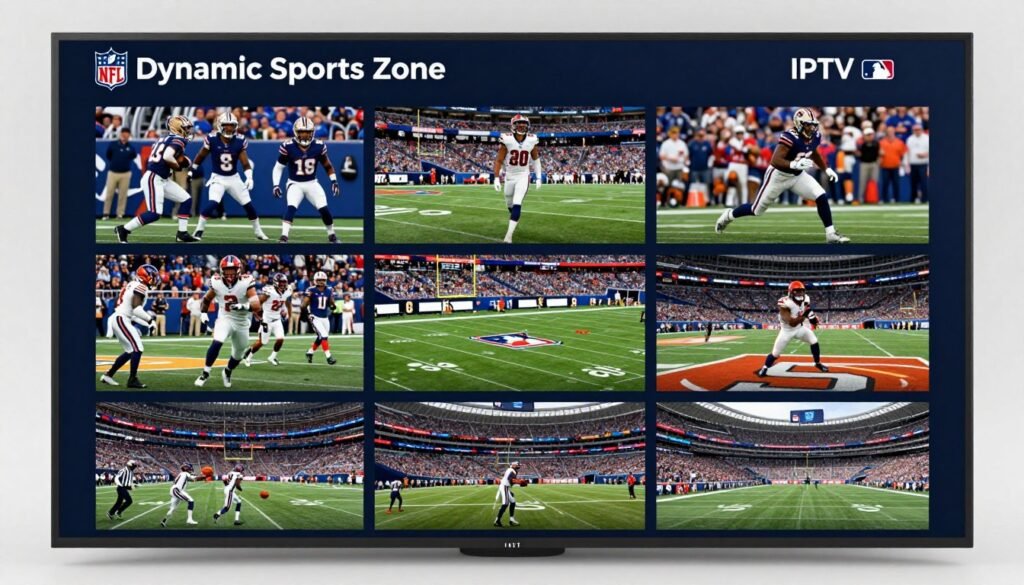Sports Zone IPTV showing multiple live sports events and games simultaneously Sports Zone IPTV showing multiple live sports events and games simultaneously